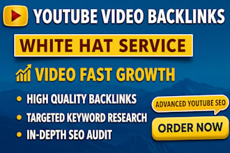 be youtube video SEO expert for backlinks channel improving
