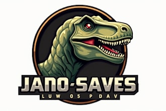 design a unique dinosaur head jurassic logo for your brand