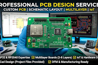 esp32 pcb design, schematics layout, custom multilayer pcb , iot, kicad, rp2040