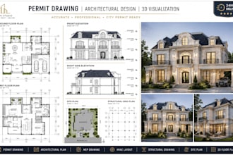 do permit drawing, structural drawing, mep, hvac drawing, autocad 2d floor plan