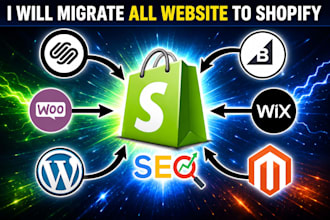 migrate wordpress website to shopify, wix or squarespace migration to shopify