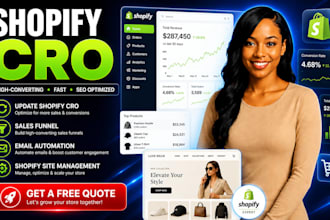fix, update shopify cro sale funnel email automation, shopify site management