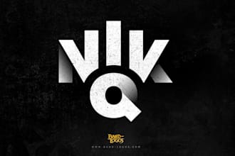 design music, dj band, typography, record and font logo