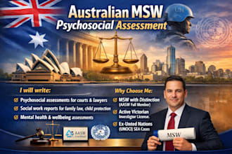 write a psychosocial assessment or legal report