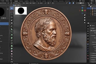 sculpt 3d coin model and bas relief challenge coin for 3d printing stl