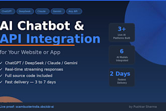 integrate ai chatbot or API into your website or app