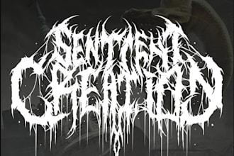 make a chaotic bestial black metal logo