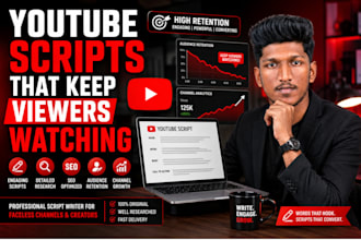 write engaging youtube scripts for faceless channels and creators