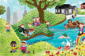 draw professional children book illustrations and picture book artwork