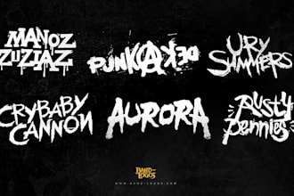 design hardcore, punk, thrash, stoner, doom band logo