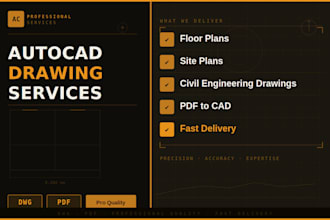 do autocad 2d drawings , site plans , floor plans and civil engineering report