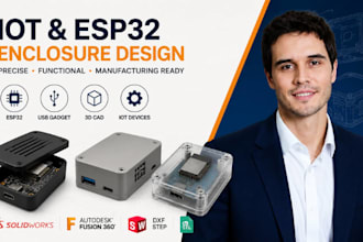 iot cad, esp32 enclosure drawing, usb gadget cad fusion360 solidworks pro dxf3d