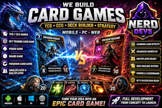 2d 3d unity card game development online multiplayer tcg ccg deck builder nft