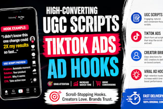 create tiktok ad scripts ugc creator briefs and viral ad hooks