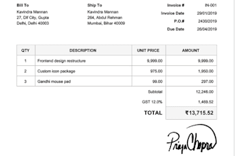 create professional invoices and billing documents