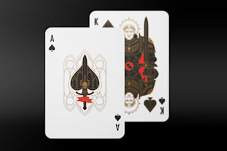 design custom playing cards, poker card deck, card game art