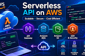 build AWS serverless backend with lambda, API gateway, python, s3 and rds