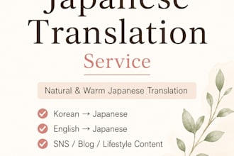 translate korean or english content into natural japanese