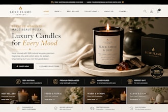 design premium shopify candle store handmade scented candle store candle website