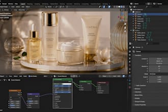 create cinematic skincare and cosmetic product cgi ads in 3d