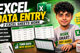 clean ,format ,merge ,split excel data ,data entery