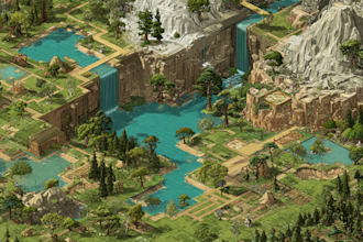 create 2d isometric illustration or map