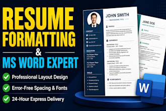 do professional resume formatting and ms word document structuring