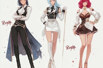 design anime style artwork for vtubers and content creators