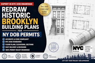 redraw historic brooklyn building plans for ny dob permits