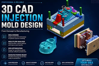 do plastic injection mold design tooling dfm mold flow analysis cnc 3d cad model