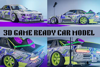 design game ready 3d car model fivem gta rigged low poly car racing car asset