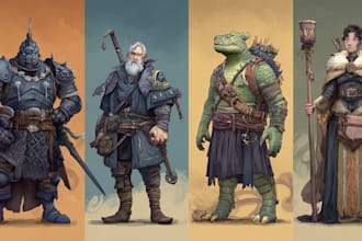 make dnd character art and dnd character commission art