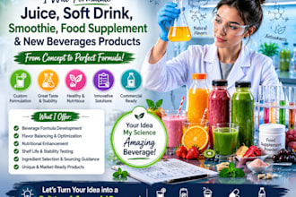 formulate juice, soft drink, smoothie, food supplement or new beverages products