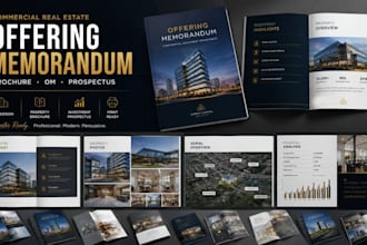 design commercial real estate offering memorandum om brochure, property booklet