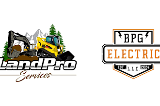 design modern skid steer, excavator and electrical logo with express delivery