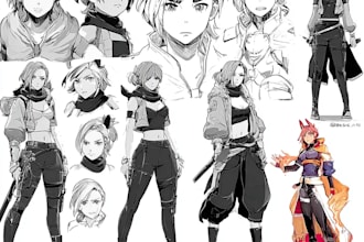draw character sheet or reference sheet for your character