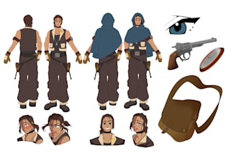 create a stylized character reference sheet for your oc