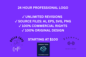 design modern ai logo and complete brand kit in 24 hours