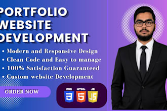 build a portfolio website using HTML CSS and vanilla java script