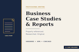 write a professional business case study or report with proper referencing