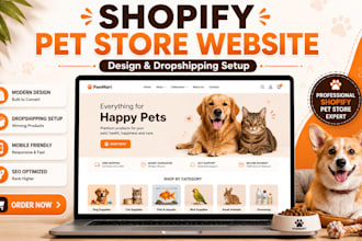 create shopify pet store website design ecommerce dropshipping store for pet