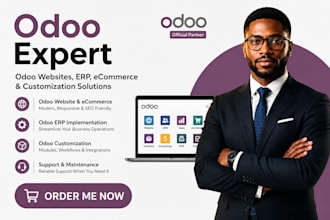 develop odoo website, odoo erp, ecommerce, CRM and customization
