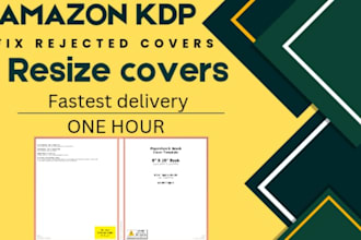 resize and fix kindle KDP book covers professionally