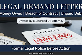 draft a legal demand letter for breach of contract or unpaid debt