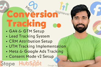 setup crm attribution, lead tracking, consent mode v2, gtm, ga4