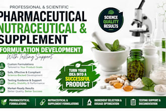 develop pharmaceutical nutraceutical and supplement formulations with testing
