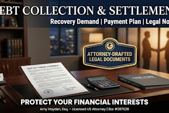 draft a debt collection letter or debt settlement agreement as an attorney