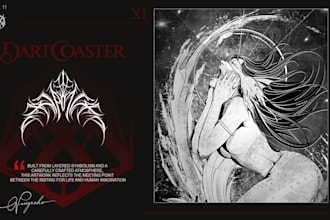 create premium dark art posters and gothic editorial layouts