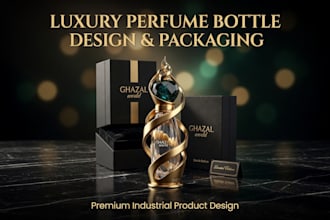 create luxury product packaging concept design, wine bottle, cosmetic packaging