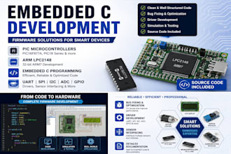 develop embedded c firmware for pic and arm microcontrollers